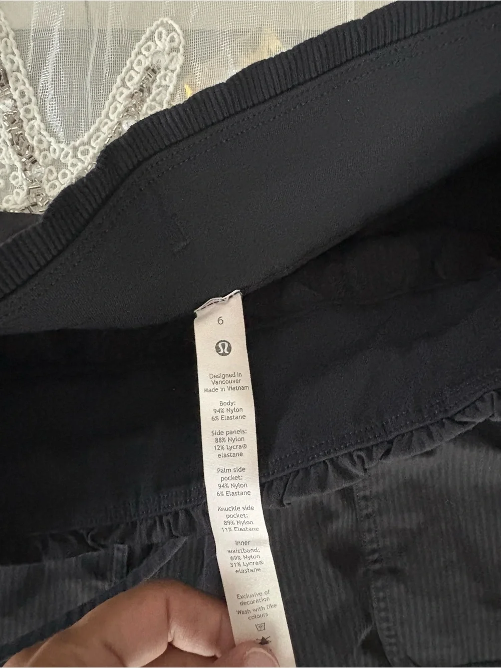 lululemon dance studio athletica Black Ribbed Waistband Pants